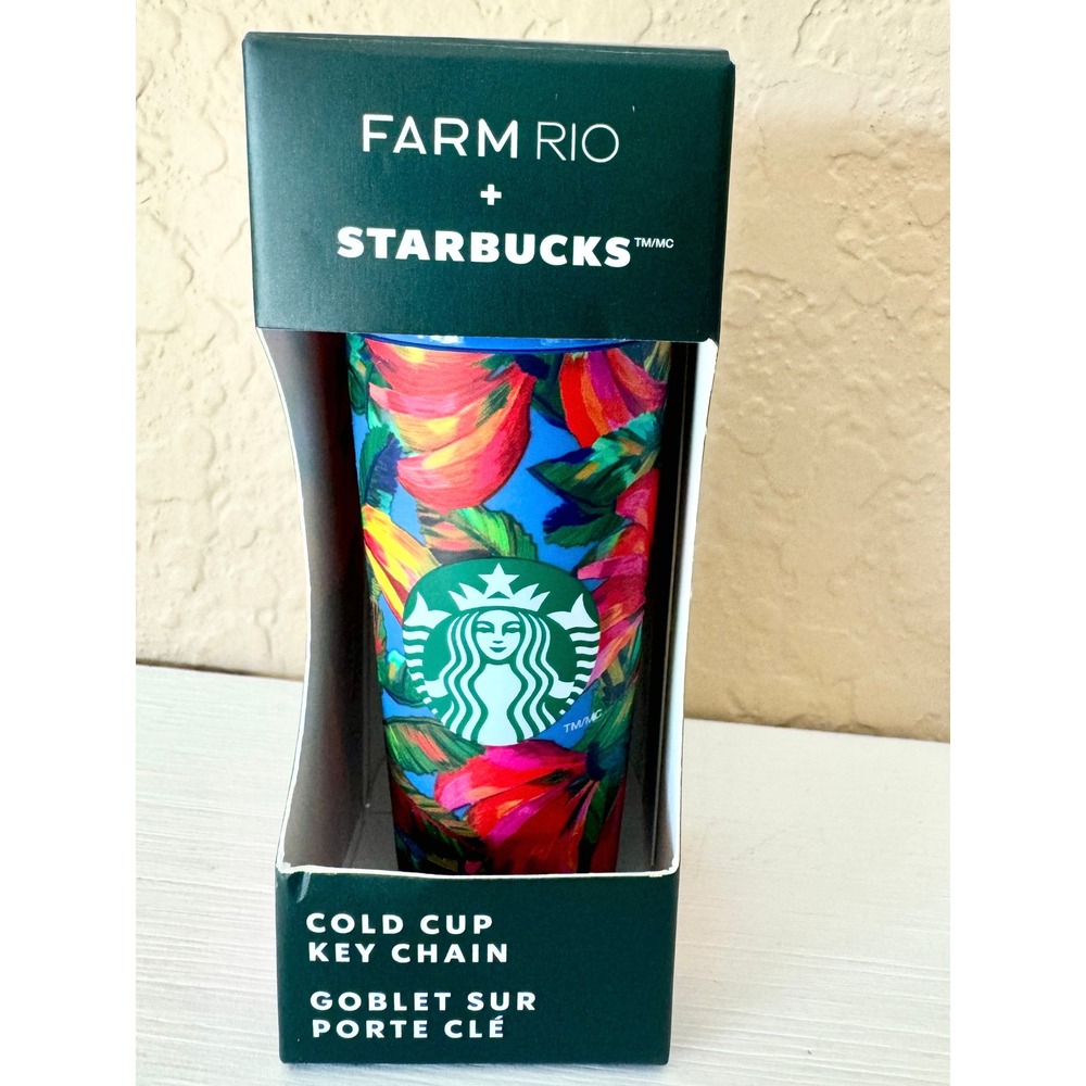 Starbucks x FARM Rio Cold Cup Keychain Tropical Floral 2025 Limited Edition